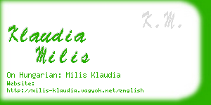 klaudia milis business card